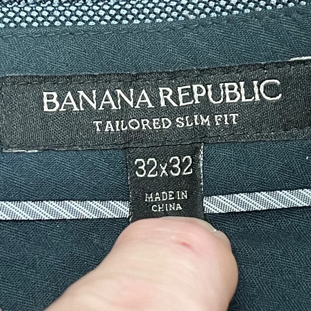 Banana Republic Men's‎ 32x32(30.5) Wool Birdseye Tailored Slim Fit Dress Pants